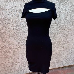 Body con knit keyhole dress